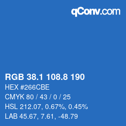Color code: RGB 38.1 108.8 190 | qconv.com