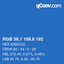 Color code: RGB 38.1 108.8 192 | qconv.com