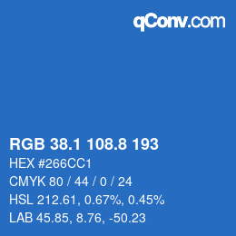 Color code: RGB 38.1 108.8 193 | qconv.com
