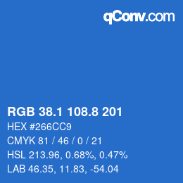 Color code: RGB 38.1 108.8 201 | qconv.com