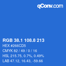 Color code: RGB 38.1 108.8 213 | qconv.com