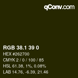 カラーコード: RGB 38.1 39 0 | qconv.com