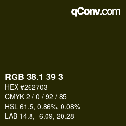 カラーコード: RGB 38.1 39 3 | qconv.com