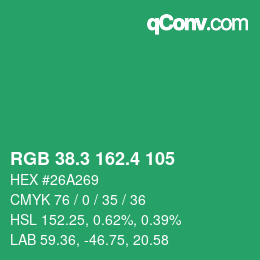 カラーコード: RGB 38.3 162.4 105 | qconv.com