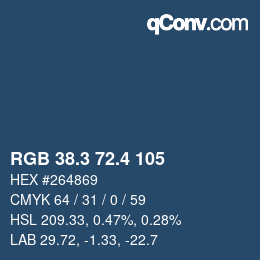 カラーコード: RGB 38.3 72.4 105 | qconv.com