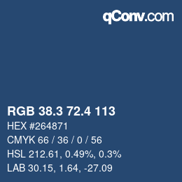 カラーコード: RGB 38.3 72.4 113 | qconv.com