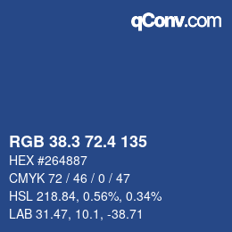 カラーコード: RGB 38.3 72.4 135 | qconv.com