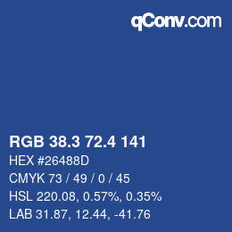 カラーコード: RGB 38.3 72.4 141 | qconv.com