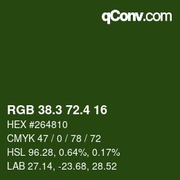 カラーコード: RGB 38.3 72.4 16 | qconv.com