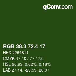 カラーコード: RGB 38.3 72.4 17 | qconv.com