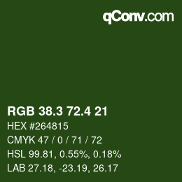 カラーコード: RGB 38.3 72.4 21 | qconv.com