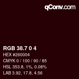カラーコード: RGB 38.7 0 4 | qconv.com