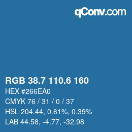 カラーコード: RGB 38.7 110.6 160 | qconv.com