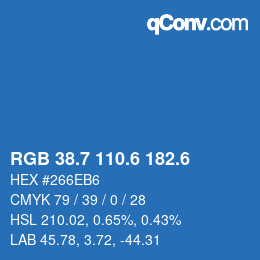 カラーコード: RGB 38.7 110.6 182.6 | qconv.com