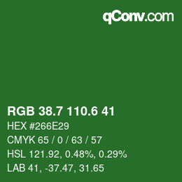 カラーコード: RGB 38.7 110.6 41 | qconv.com