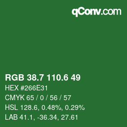 カラーコード: RGB 38.7 110.6 49 | qconv.com