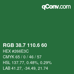 カラーコード: RGB 38.7 110.6 60 | qconv.com