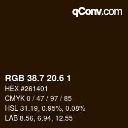 カラーコード: RGB 38.7 20.6 1 | qconv.com