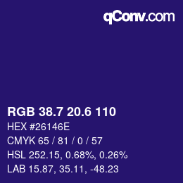 カラーコード: RGB 38.7 20.6 110 | qconv.com