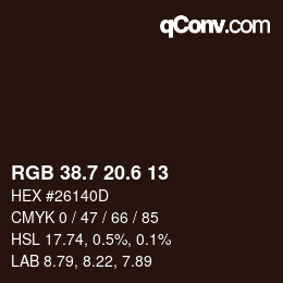 カラーコード: RGB 38.7 20.6 13 | qconv.com