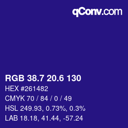 カラーコード: RGB 38.7 20.6 130 | qconv.com