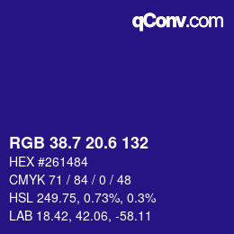 カラーコード: RGB 38.7 20.6 132 | qconv.com