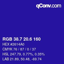 カラーコード: RGB 38.7 20.6 160 | qconv.com