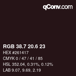 カラーコード: RGB 38.7 20.6 23 | qconv.com