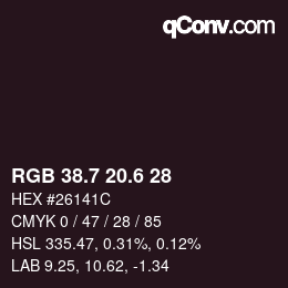 カラーコード: RGB 38.7 20.6 28 | qconv.com
