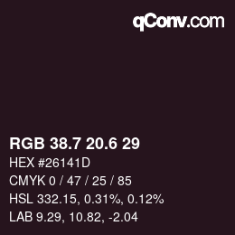 カラーコード: RGB 38.7 20.6 29 | qconv.com