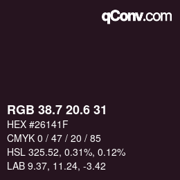 カラーコード: RGB 38.7 20.6 31 | qconv.com