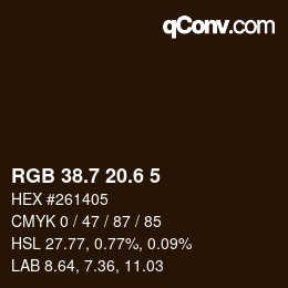カラーコード: RGB 38.7 20.6 5 | qconv.com