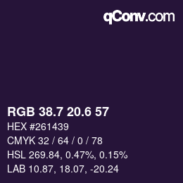カラーコード: RGB 38.7 20.6 57 | qconv.com