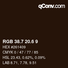 カラーコード: RGB 38.7 20.6 9 | qconv.com