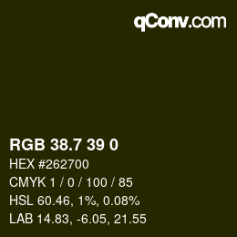 カラーコード: RGB 38.7 39 0 | qconv.com