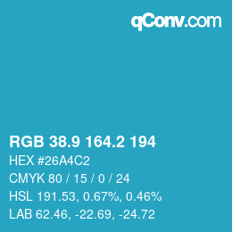 Color code: RGB 38.9 164.2 194 | qconv.com