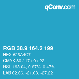 Color code: RGB 38.9 164.2 199 | qconv.com