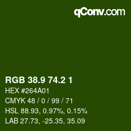 カラーコード: RGB 38.9 74.2 1 | qconv.com