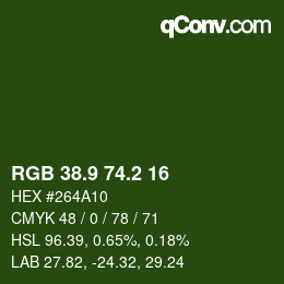 カラーコード: RGB 38.9 74.2 16 | qconv.com