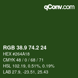 Color code: RGB 38.9 74.2 24 | qconv.com