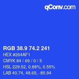 カラーコード: RGB 38.9 74.2 241 | qconv.com