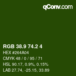 カラーコード: RGB 38.9 74.2 4 | qconv.com