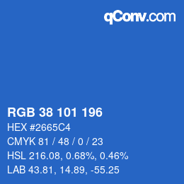 Color code: RGB 38 101 196 | qconv.com
