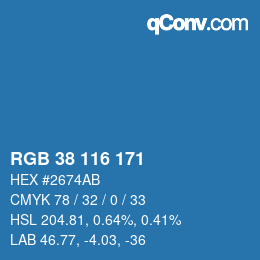 Color code: RGB 38 116 171 | qconv.com