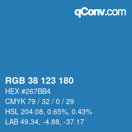 Color code: RGB 38 123 180 | qconv.com