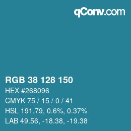 Color code: RGB 38 128 150 | qconv.com