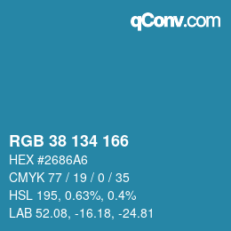 Color code: RGB 38 134 166 | qconv.com