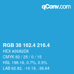 カラーコード: RGB 38 162.4 216.4 | qconv.com