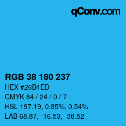 Color code: RGB 38 180 237 | qconv.com
