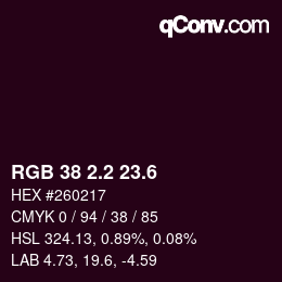 カラーコード: RGB 38 2.2 23.6 | qconv.com